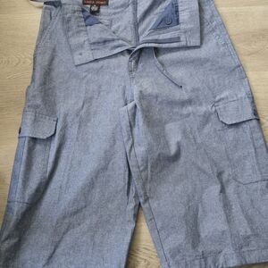 Linea Uomo Blue Cargo Shorts for Men